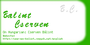 balint cserven business card