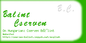 balint cserven business card